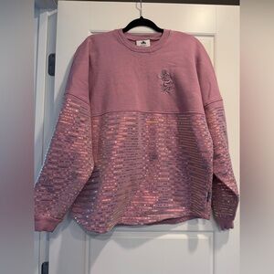 Disneyland Pink Iridescent Sequin Spirit Jersey Size Medium Mauve Theme Park Day